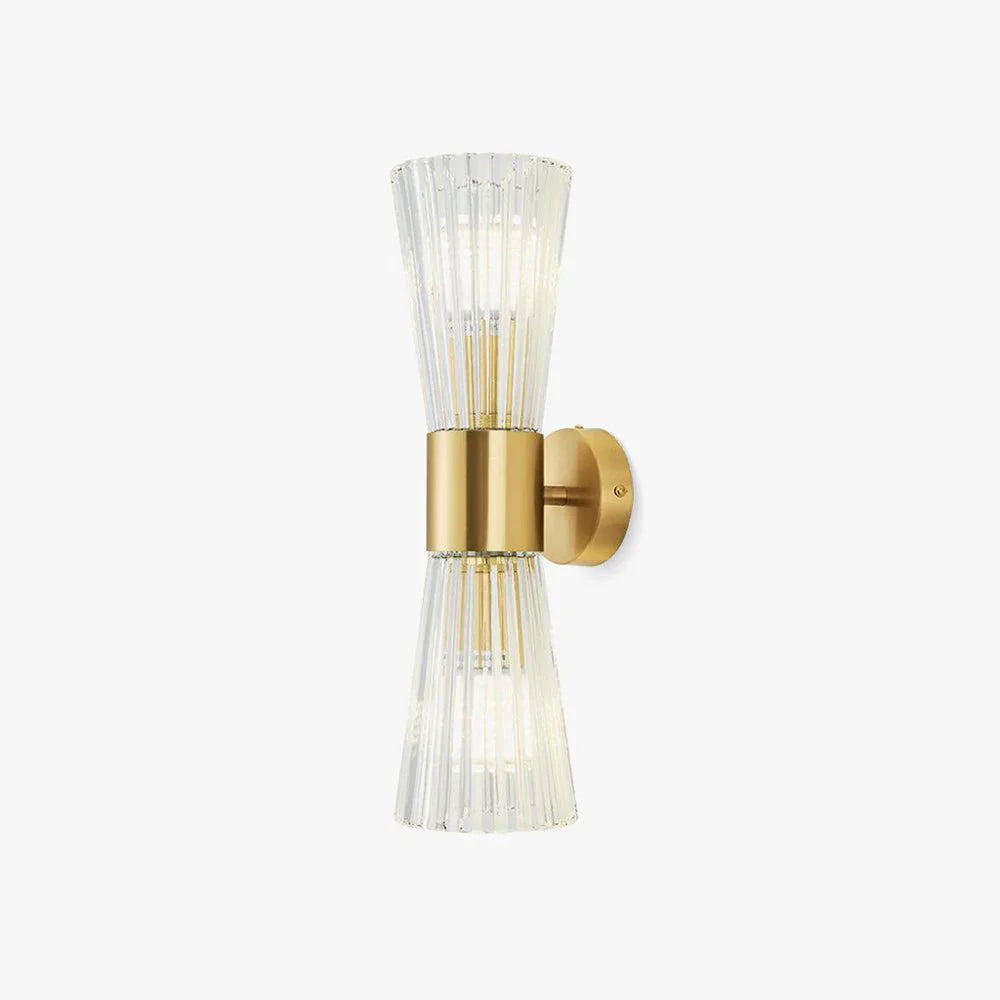 Modern Crystal Wall Sconce with Brass Finish