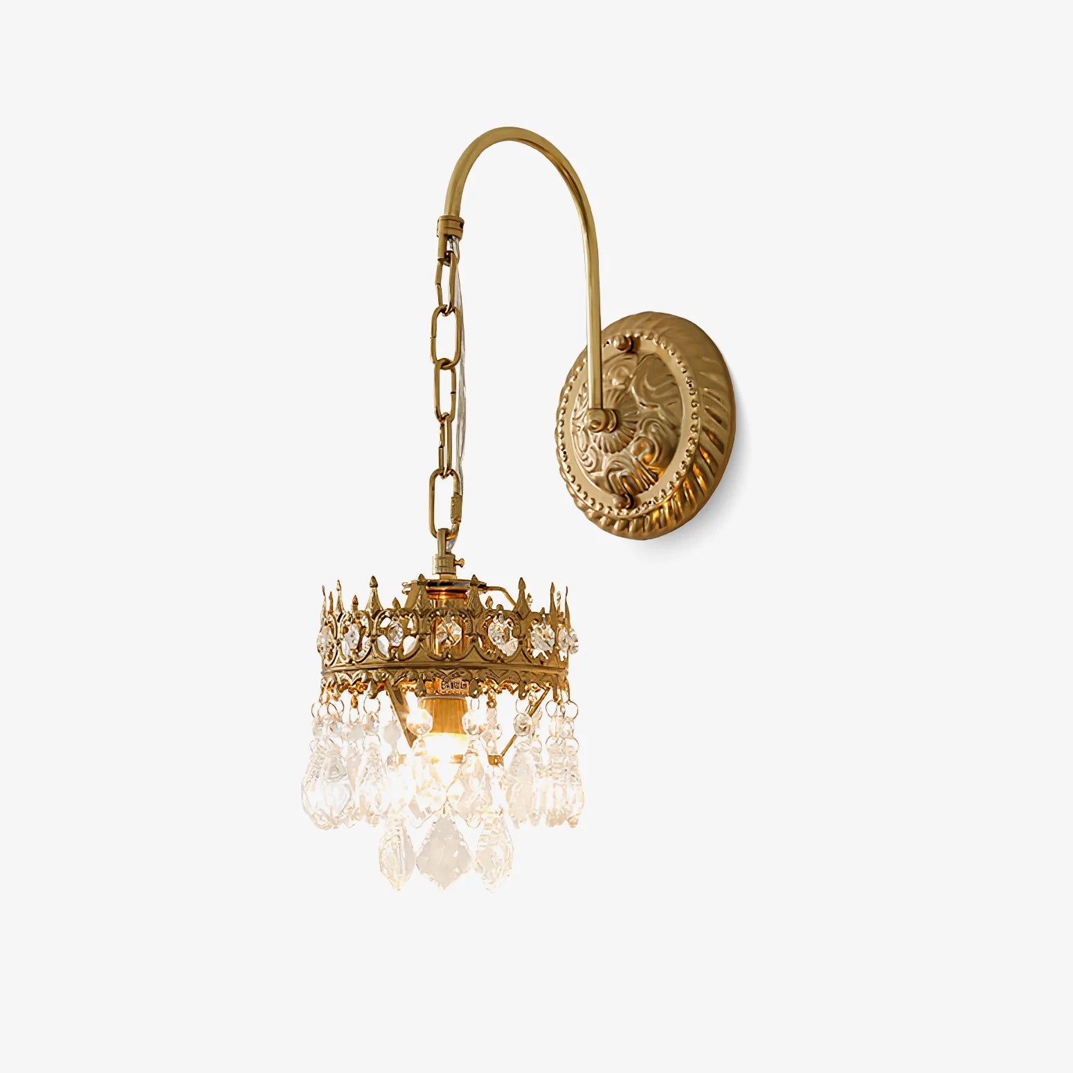 Klassische Kristall Wandleuchte mit warmem LED-Licht