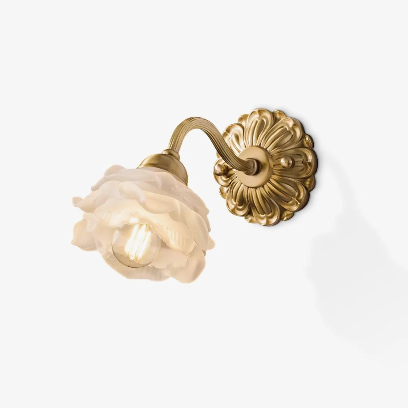 Rosette Messingwandlampe