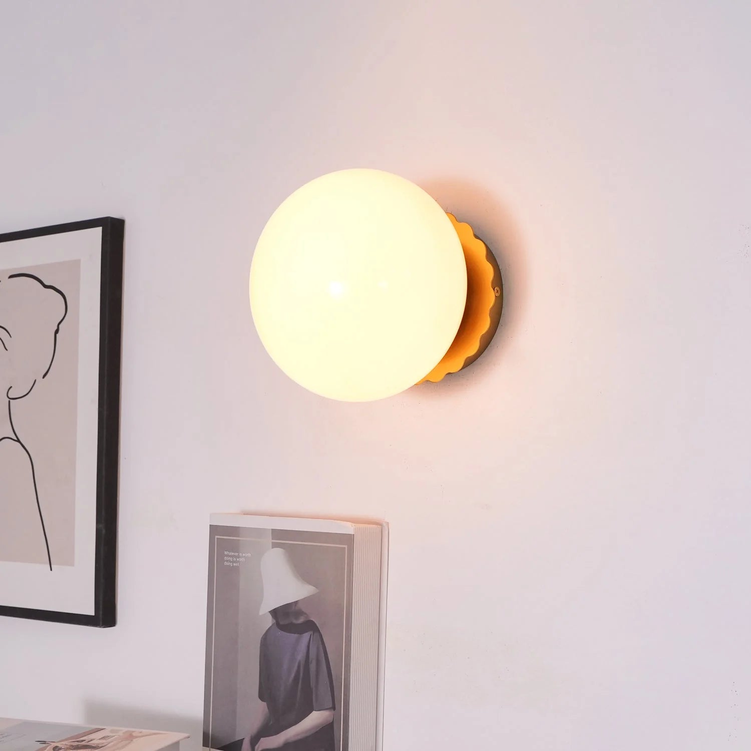 Moderne minimalistische Marshmallow -Glaswandlampe
