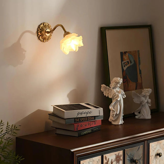 Rosette Messingwandlampe