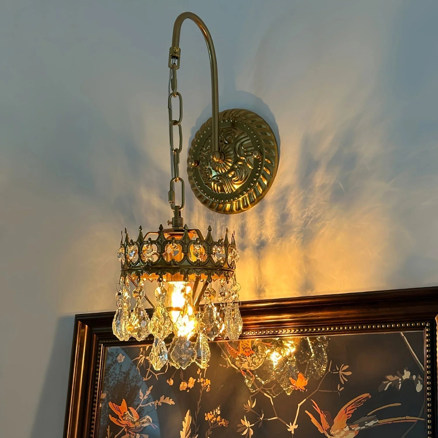 Klassische Kristall Wandleuchte mit warmem LED-Licht