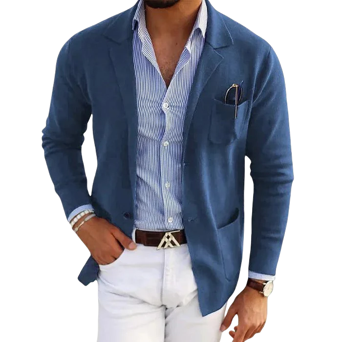 Herren Strickjacke mit Reverskragen und Taschen