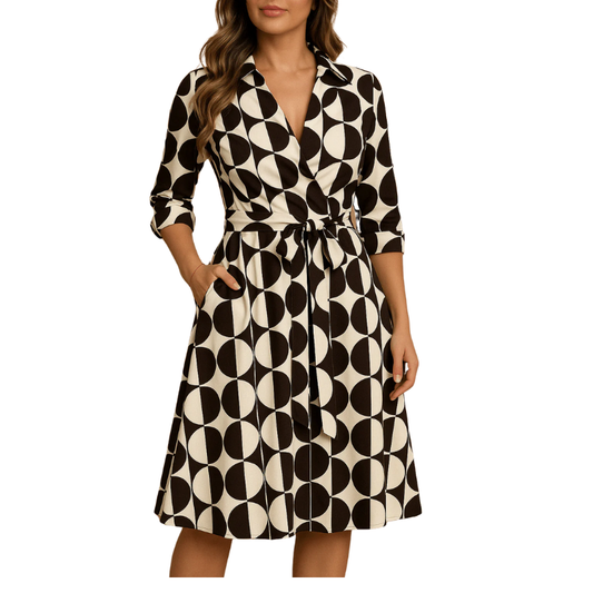 Damen Wickelkleid Polyester - Figurschmeichelnder Schnitt für Sommer und Anlass