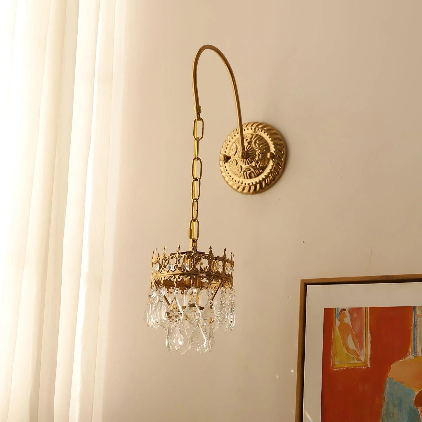 Klassische Kristall Wandleuchte mit warmem LED-Licht