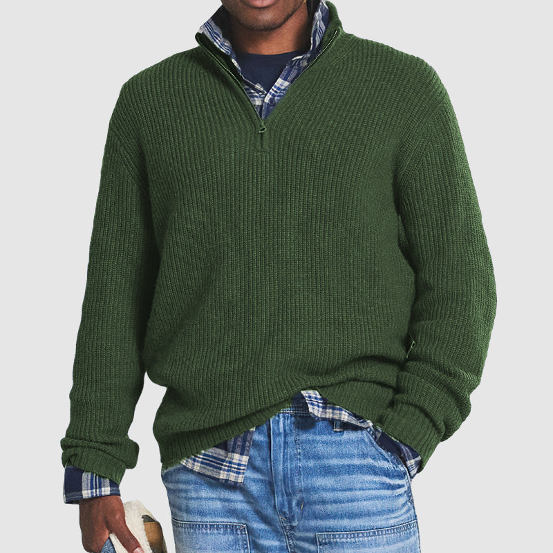 Herren Kaschmirpullover mit Reißverschluss warm weich bequem