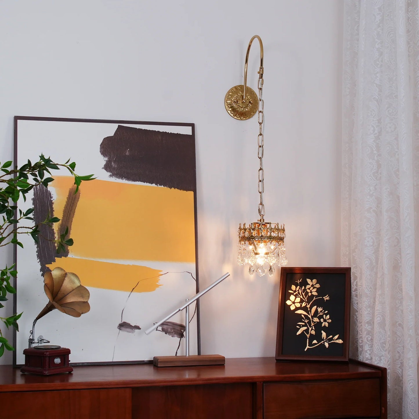 Klassische Kristall Wandleuchte mit warmem LED-Licht