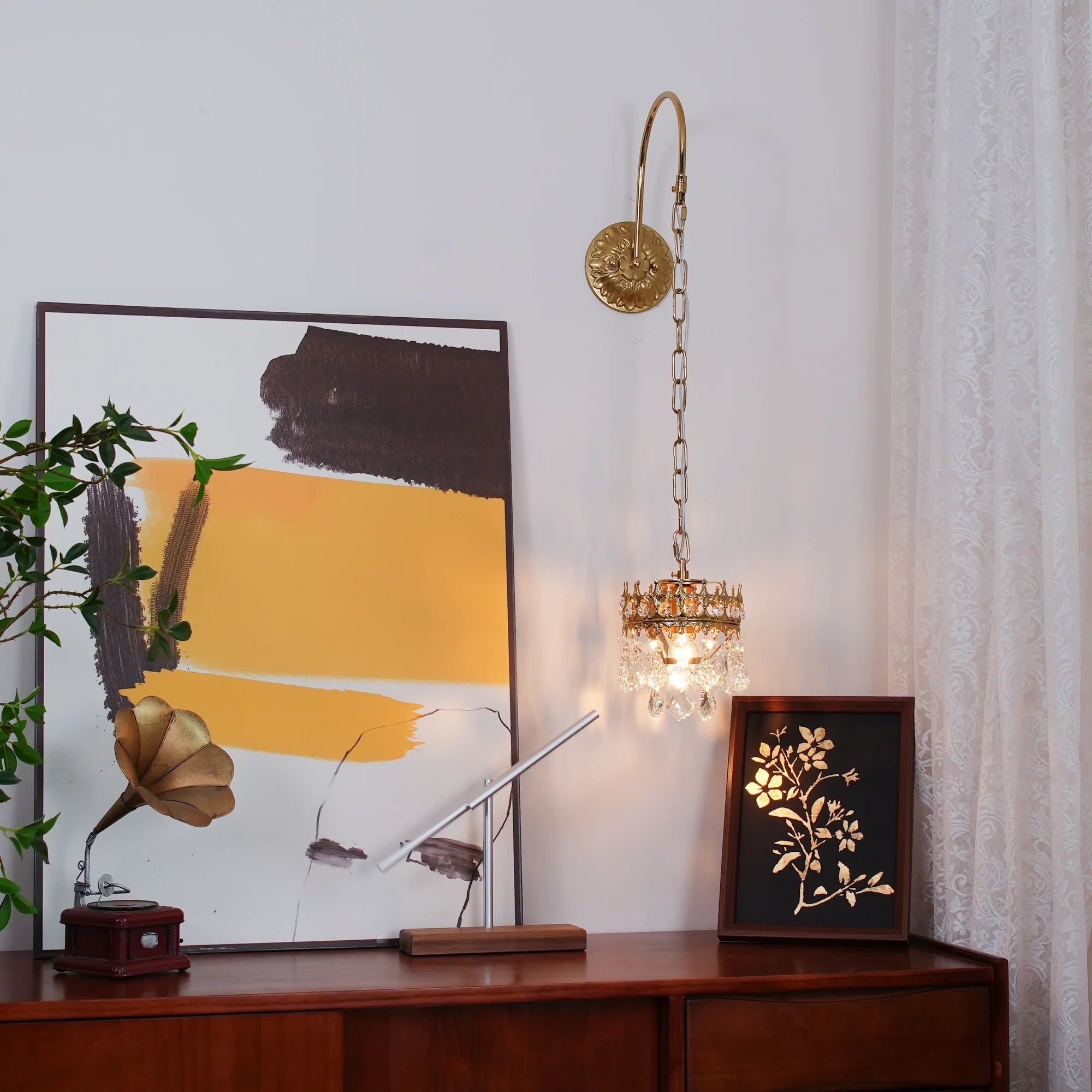 Klassische Kristall Wandleuchte mit warmem LED-Licht