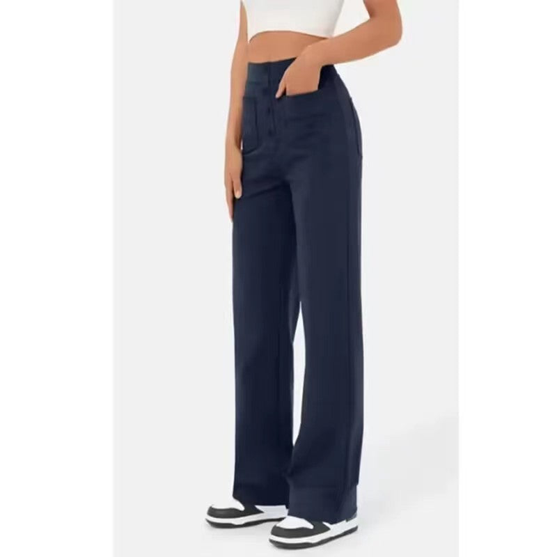 Damen Casual Hohe Taille Stretch-Hose