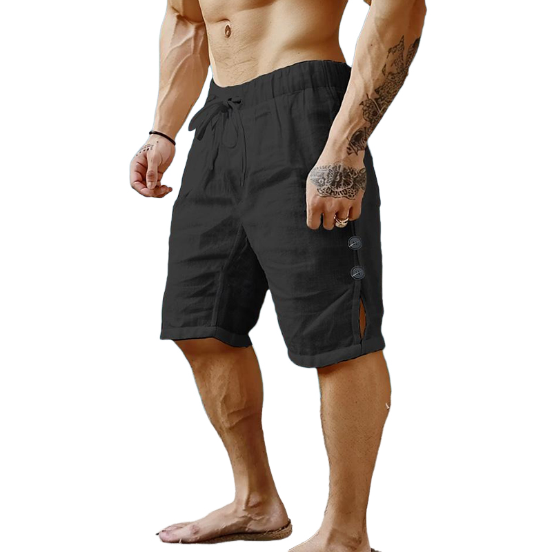 Herren Shorts aus Baumwoll-Leinenmischung