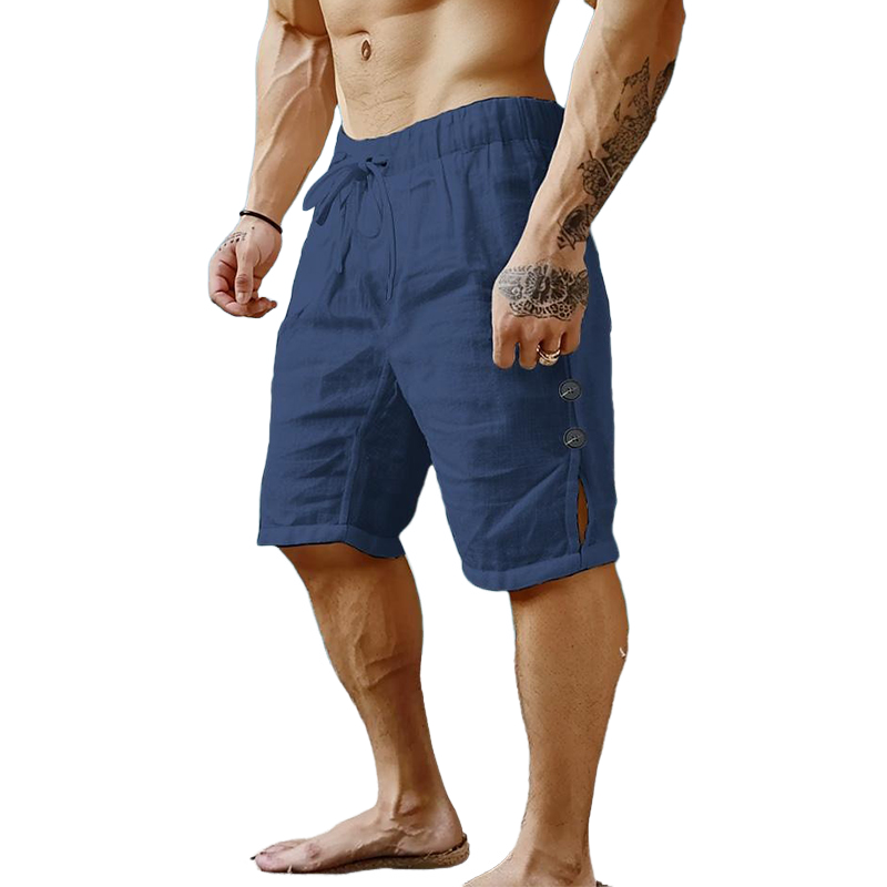 Herren Shorts aus Baumwoll-Leinenmischung