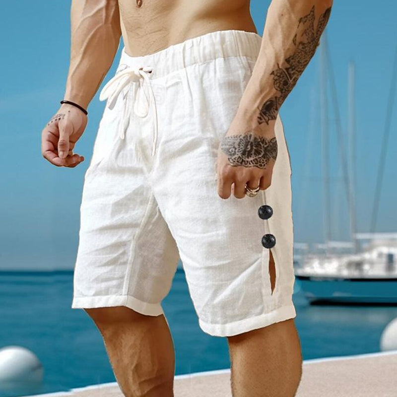 Herren Shorts aus Baumwoll-Leinenmischung