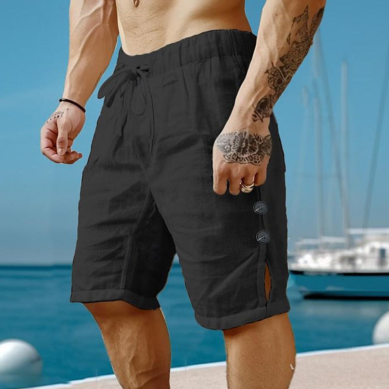 Herren Shorts aus Baumwoll-Leinenmischung