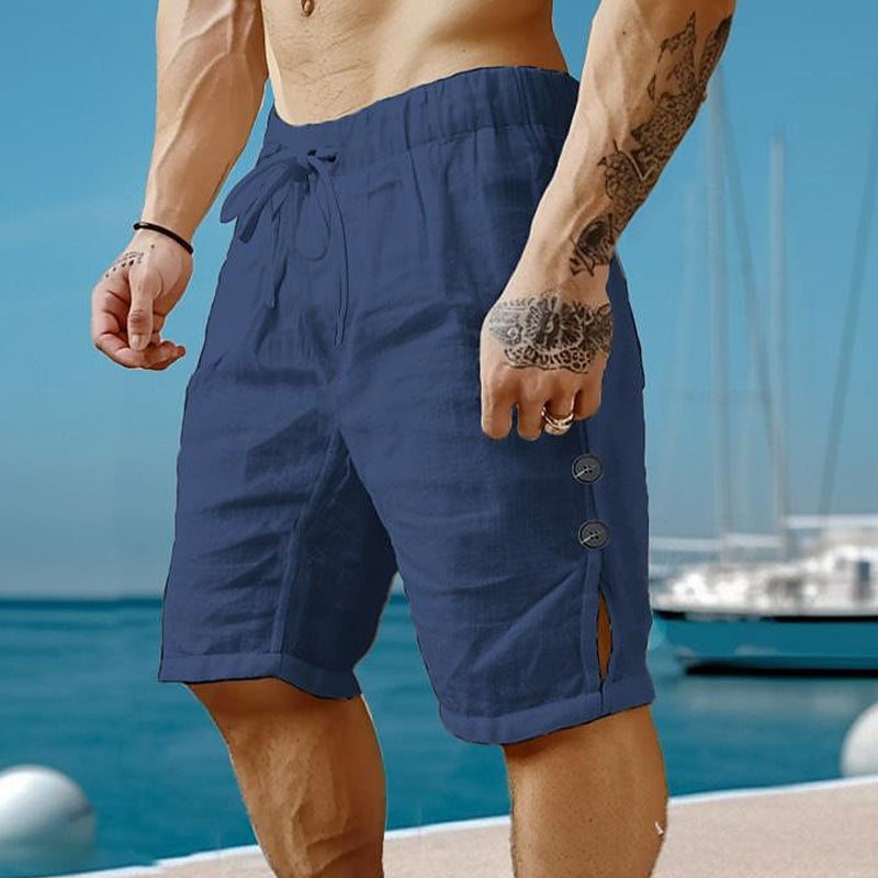 Herren Shorts aus Baumwoll-Leinenmischung