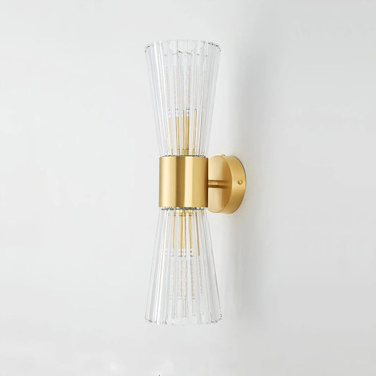 Modern Crystal Wall Sconce with Brass Finish