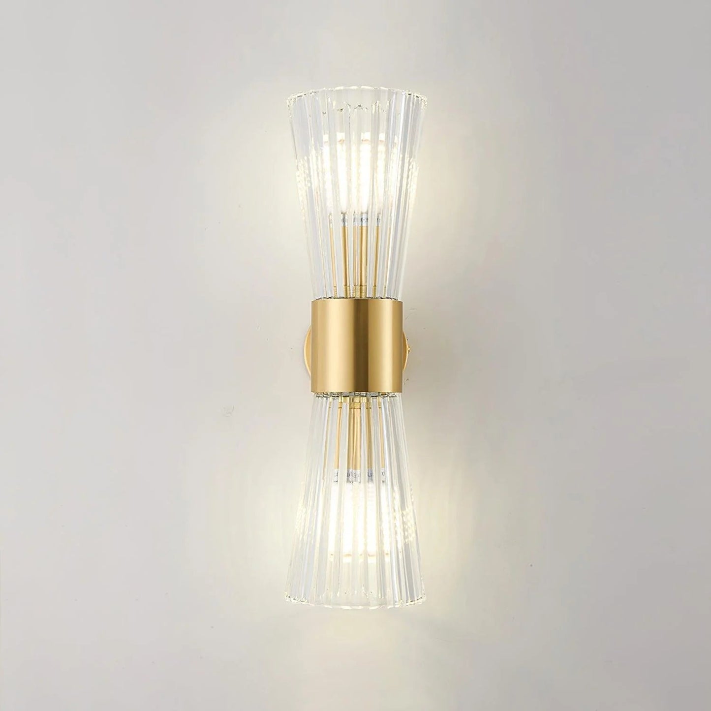 Modern Crystal Wall Sconce with Brass Finish
