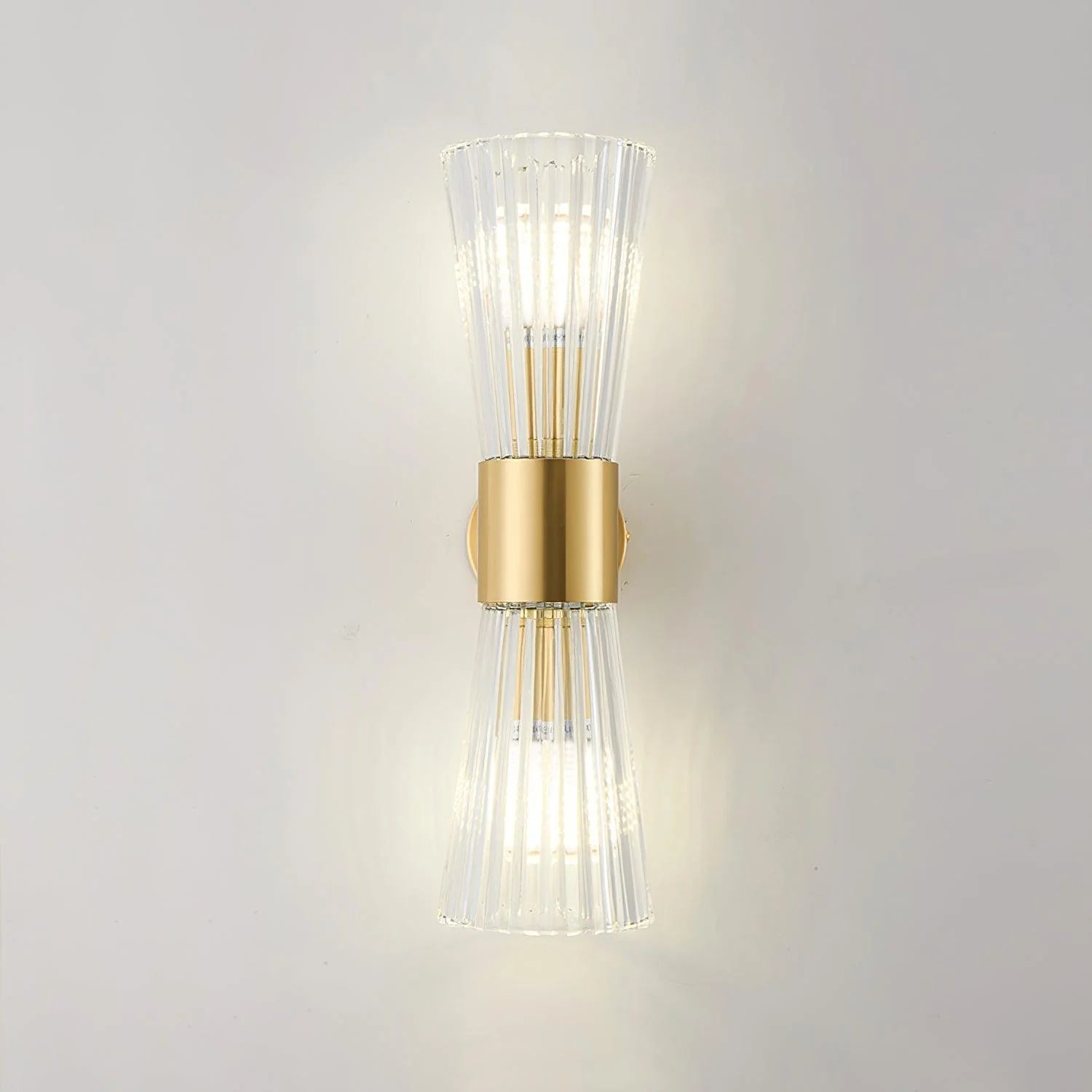 Modern Crystal Wall Sconce with Brass Finish