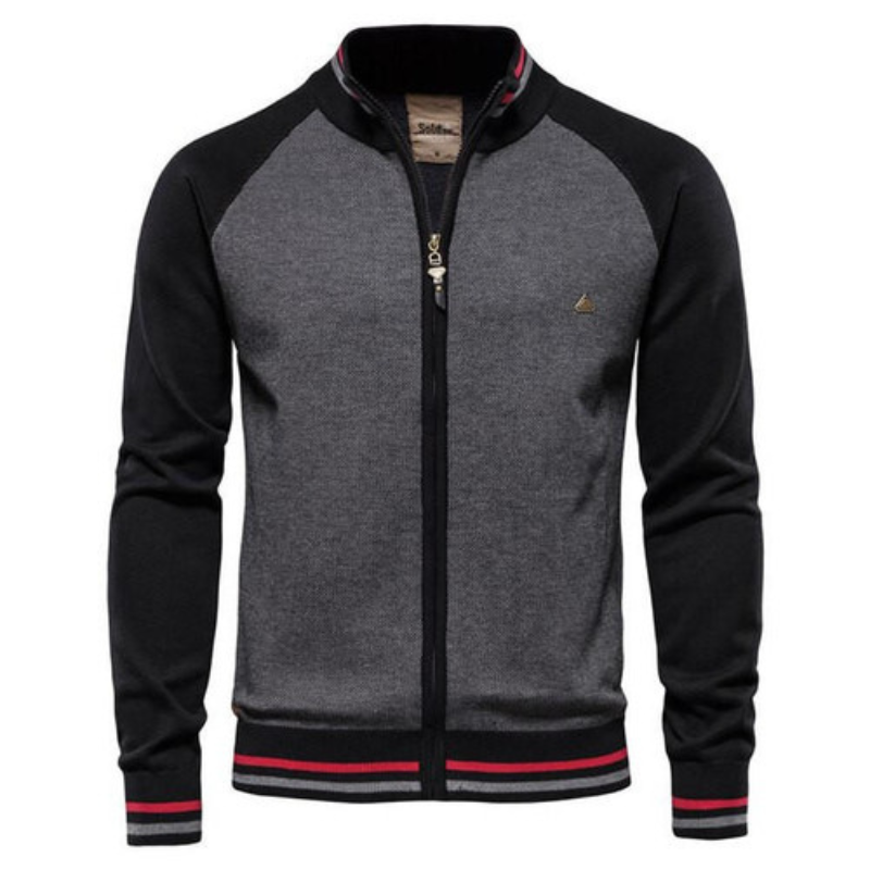 Herren Strickjacke zweifarbig mit Streifen