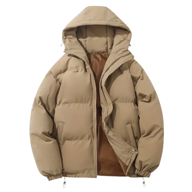 Wattierte Herren-Pufferjacke mit Kapuze wasserdicht