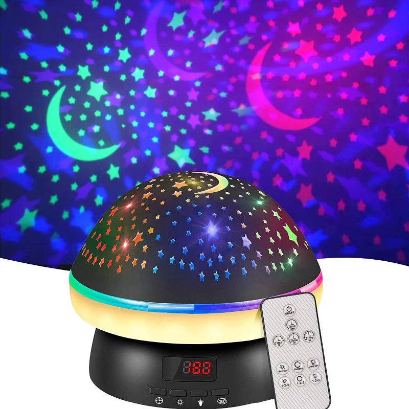 GlowLight – Magischer Sternenprojektor mit 16 Farbe & Timerfunktion
