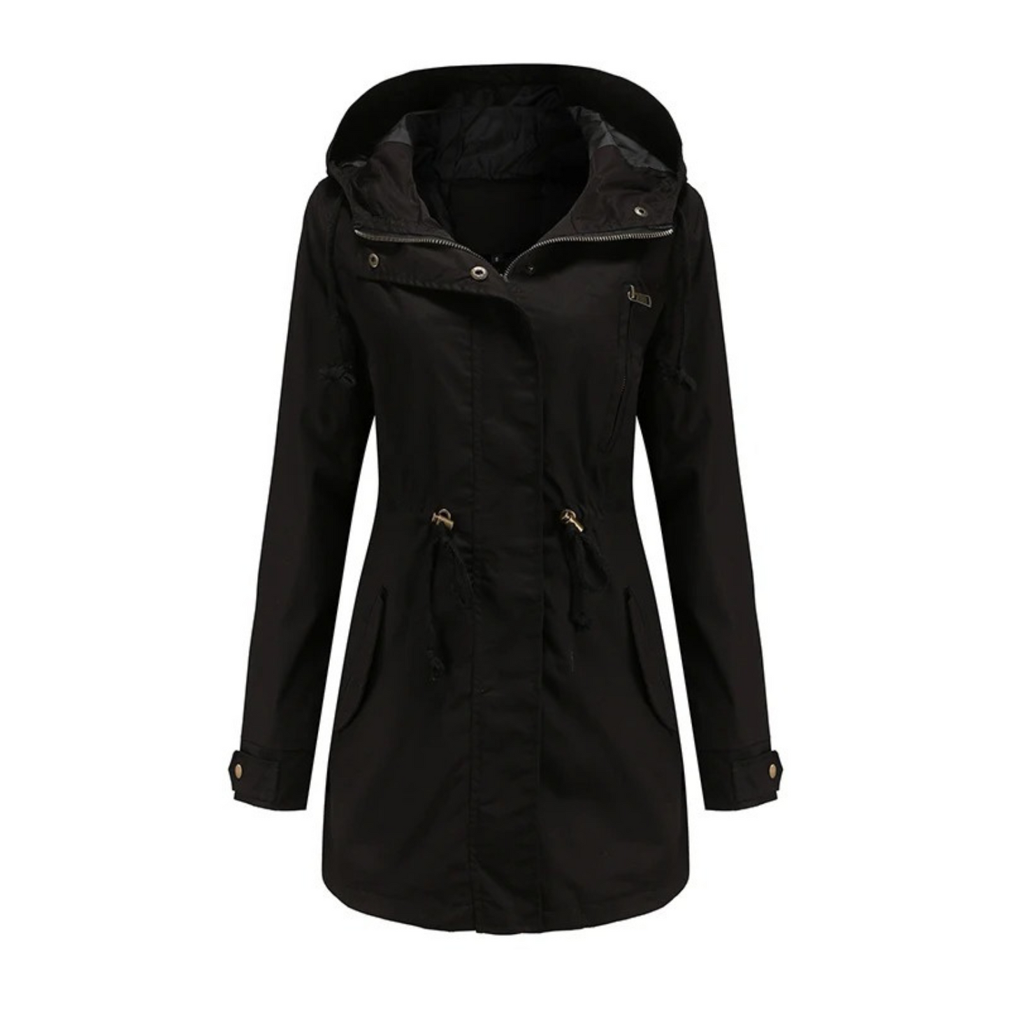Wasserabweisende Damenjacke mit Kapuze für Frühling und Herbst