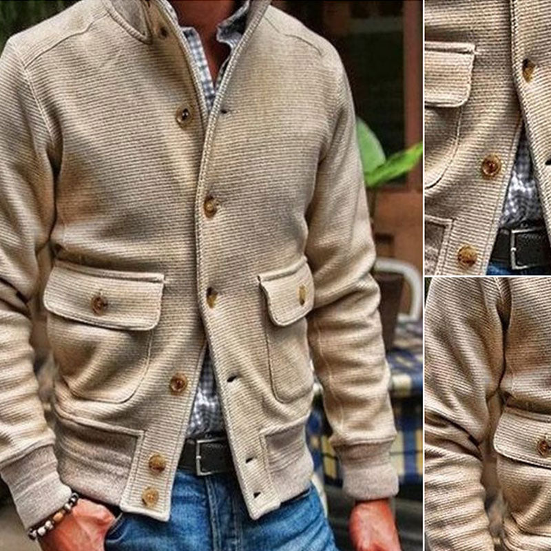 Herren Jacke mit Stehkragen und Taschen im klassischen Stil