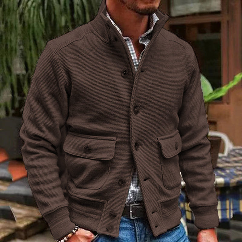 Herren Jacke mit Stehkragen und Taschen im klassischen Stil