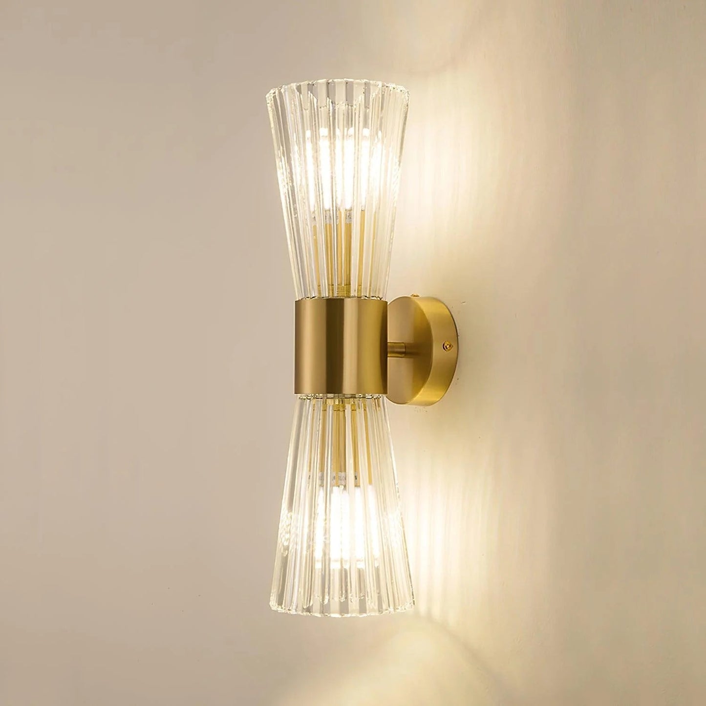Modern Crystal Wall Sconce with Brass Finish