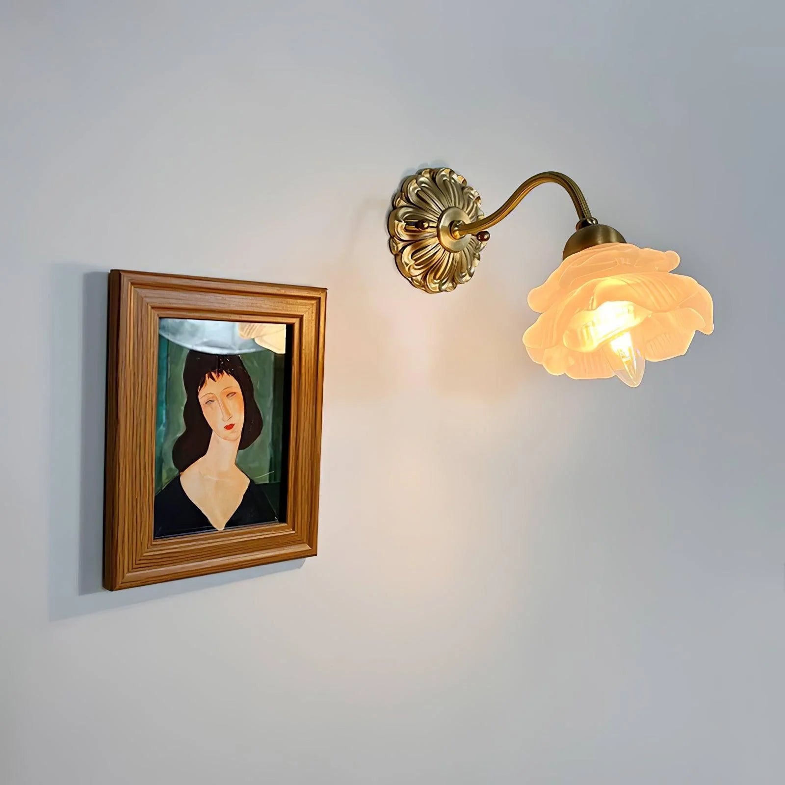 Rosette Messingwandlampe