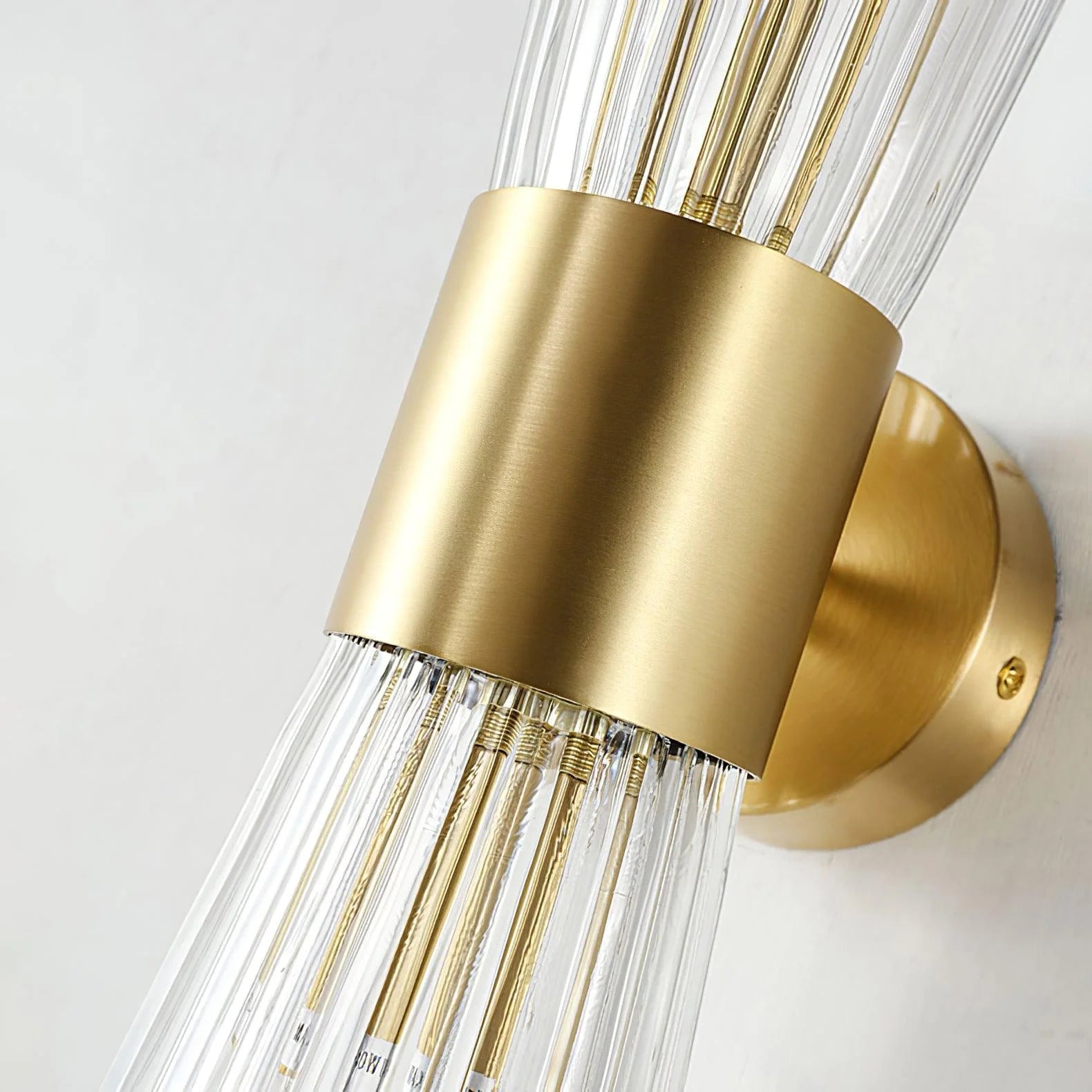 Modern Crystal Wall Sconce with Brass Finish