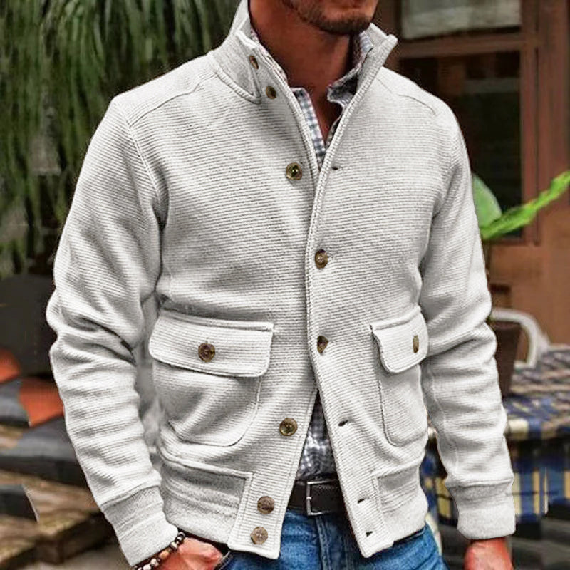 Herren Jacke mit Stehkragen und Taschen im klassischen Stil