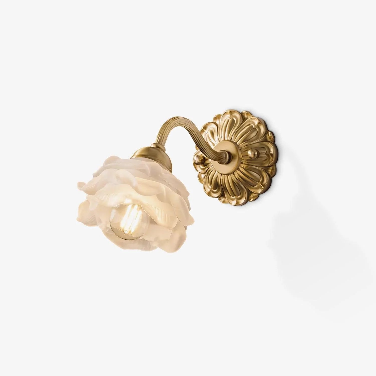 Rosette Messingwandlampe