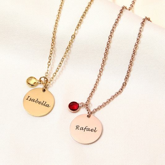 Individuelle Namenskette mit Geburtsstein