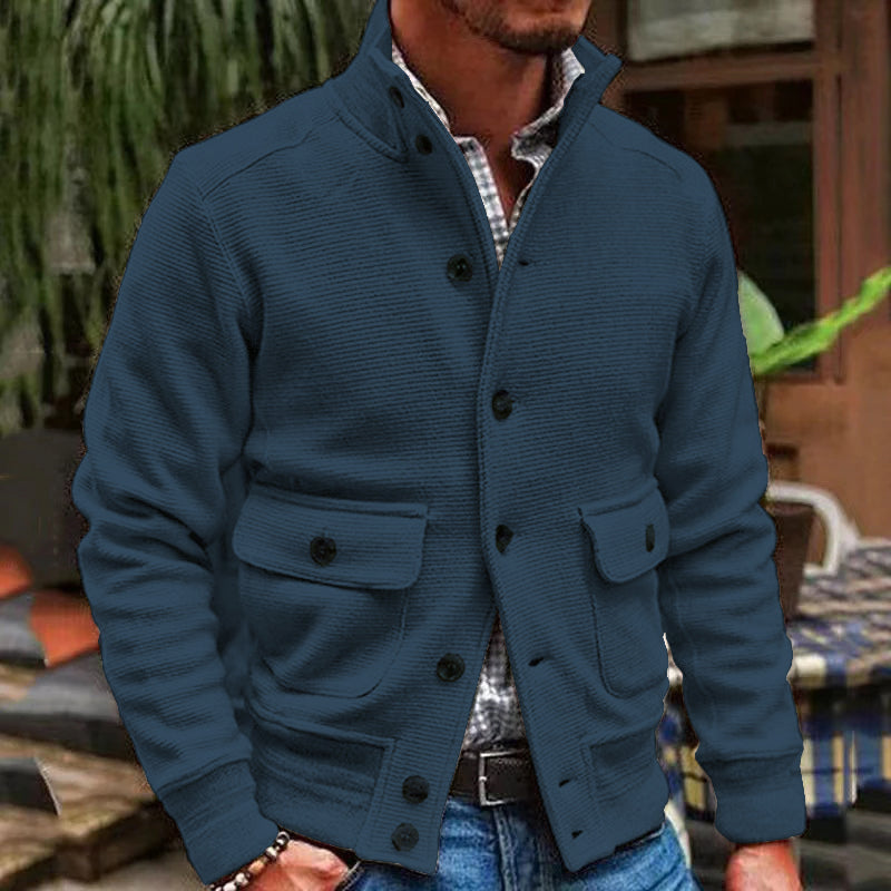 Herren Jacke mit Stehkragen und Taschen im klassischen Stil