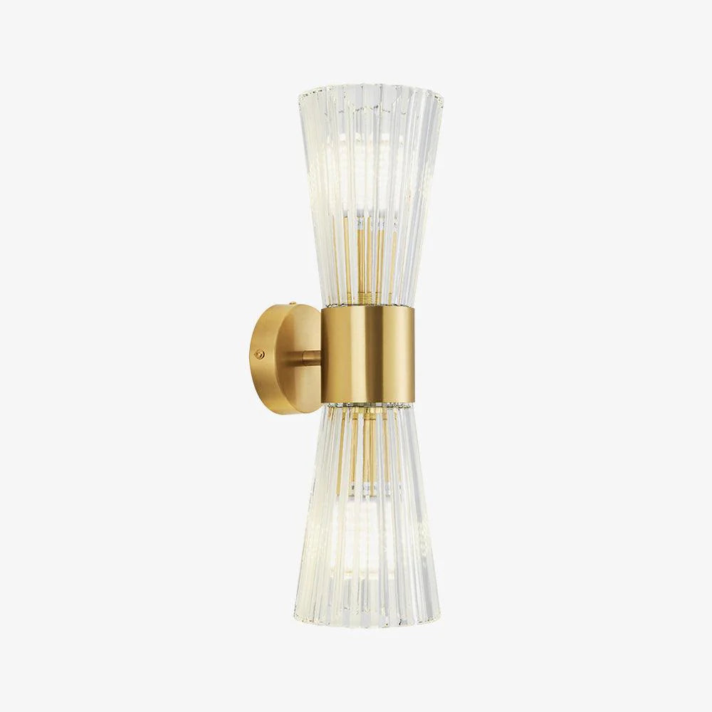 Modern Crystal Wall Sconce with Brass Finish