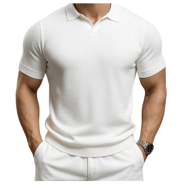 Herren Polo Shirt Strick – Smart Casual Poloshirt mit Struktur