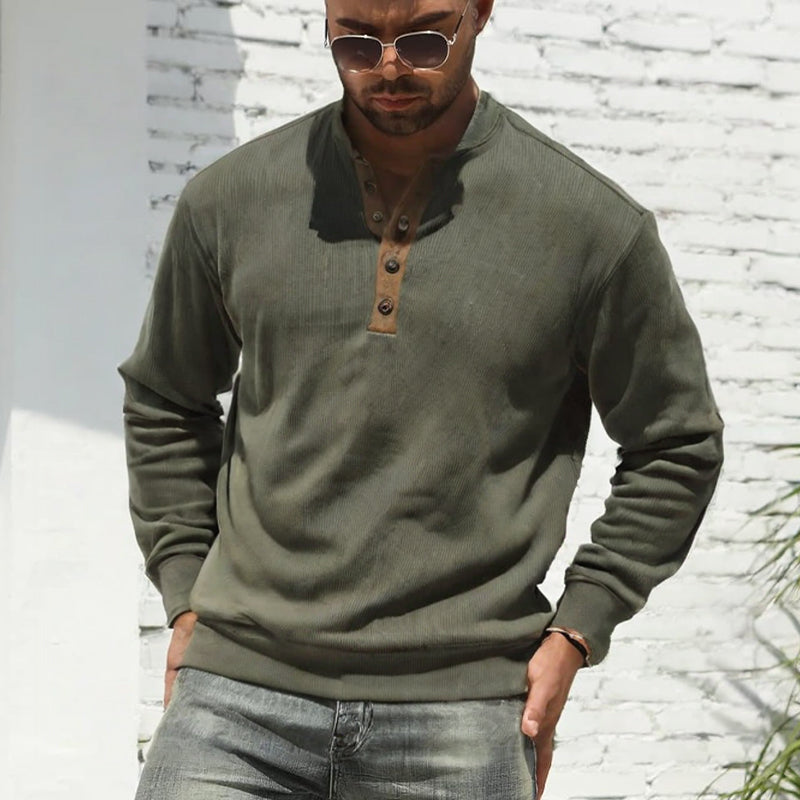 Herren Sweatshirt mit Stehkragen und langen Ärmeln für Outdoor-Aktivitäten