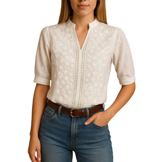 Weiße Bluse Damen Polyester Elegant Für Festliche Anlässe