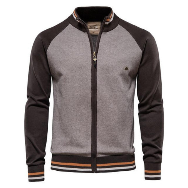 Herren Strickjacke zweifarbig mit Streifen