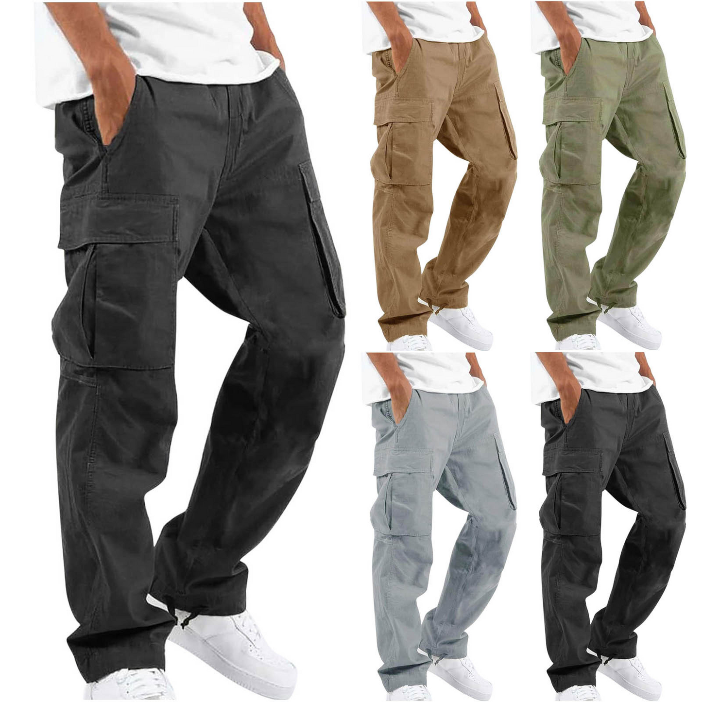 Herren Cargo-Hose aus Baumwolle mit Seitentaschen – Lockerer Schnitt für Alltag & Freizeit