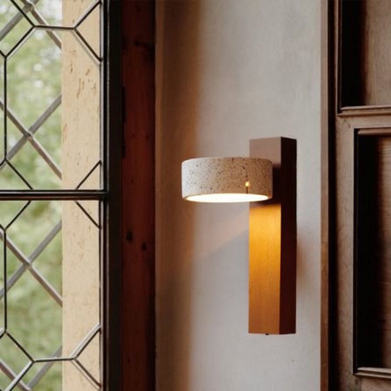 Off-White Travertin-Wandlampe