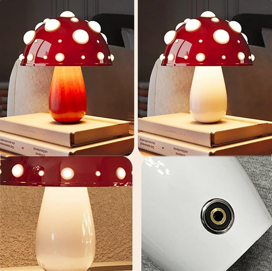 Mushroom LED Tischlampe aus Glas im Retro-Stil