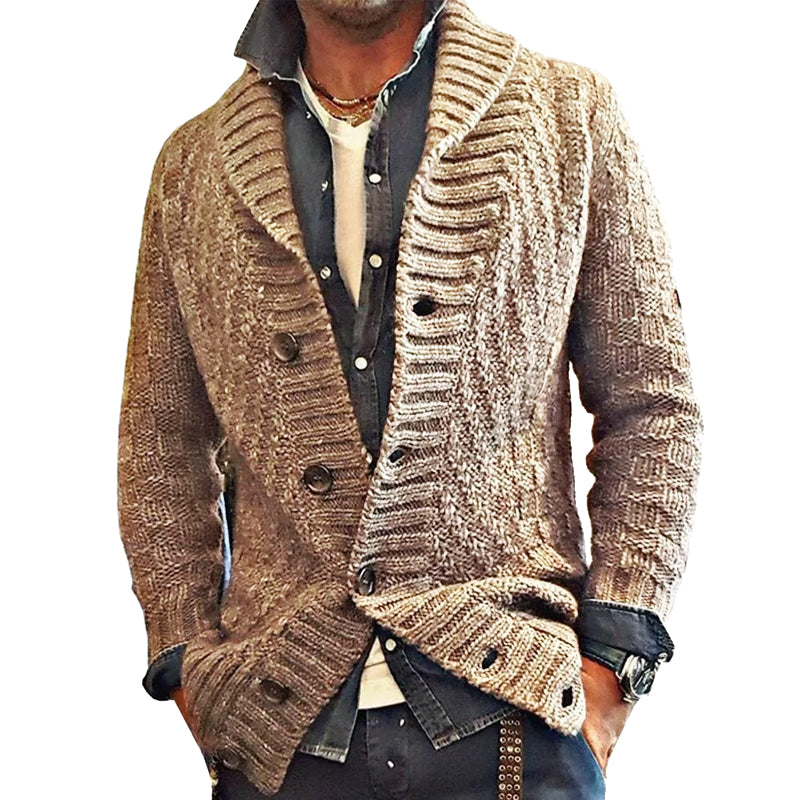 Herren Strickjacke im Vintage-Stil mit Reverskragen