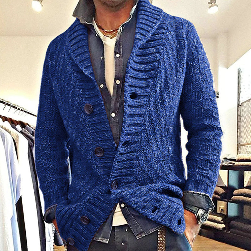 Herren Strickjacke im Vintage-Stil mit Reverskragen