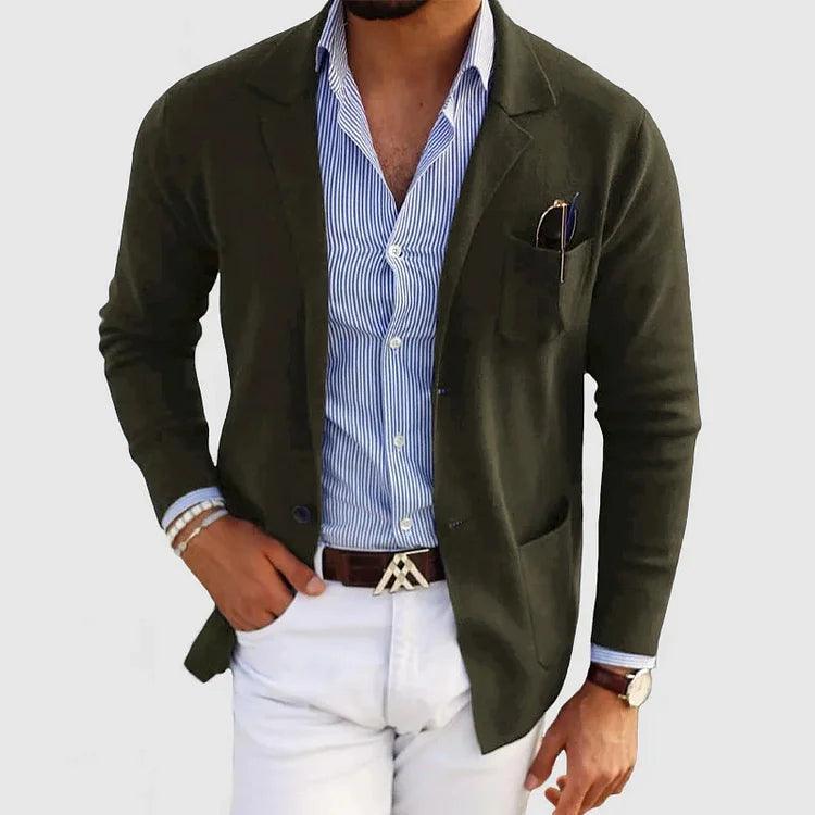 Herren Strickjacke mit Reverskragen und Taschen