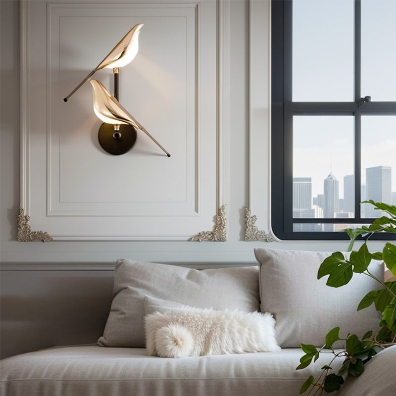 Moderne LED -Kunstdesign Vogel Wandleuchte