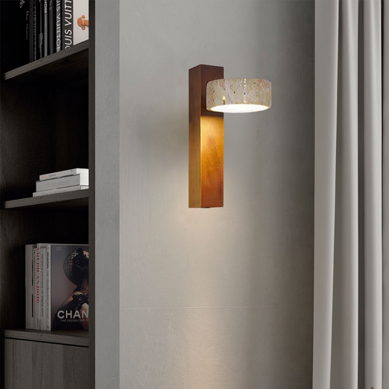 Off-White Travertin-Wandlampe