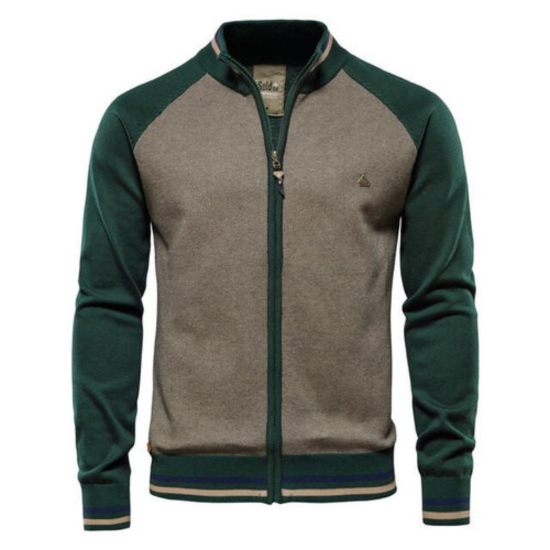 Herren Strickjacke zweifarbig mit Streifen