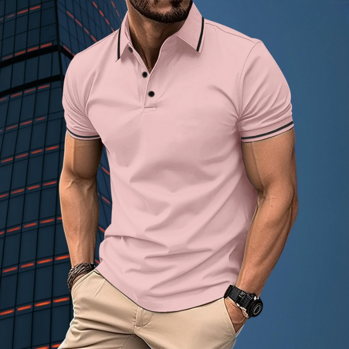 Herren Polo-Shirt mit Kontraststreifen