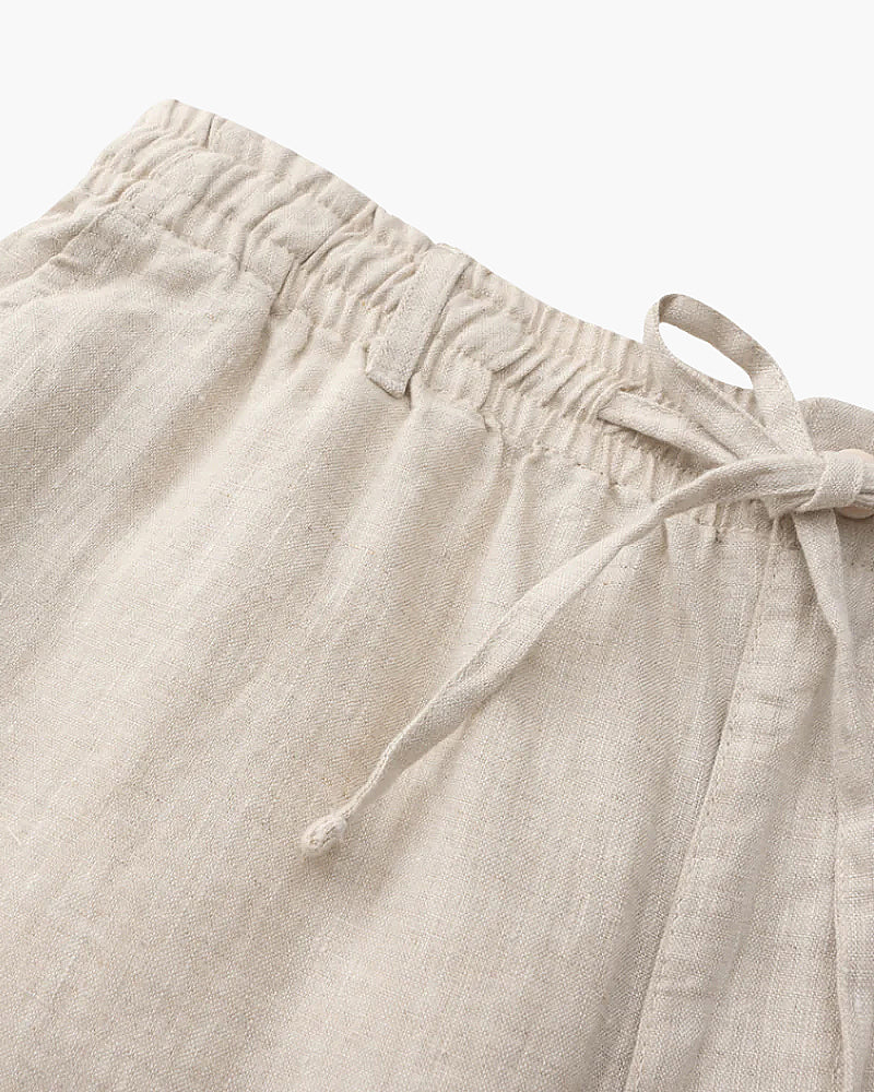 Herren Leinen-Shorts mit Kordelzug